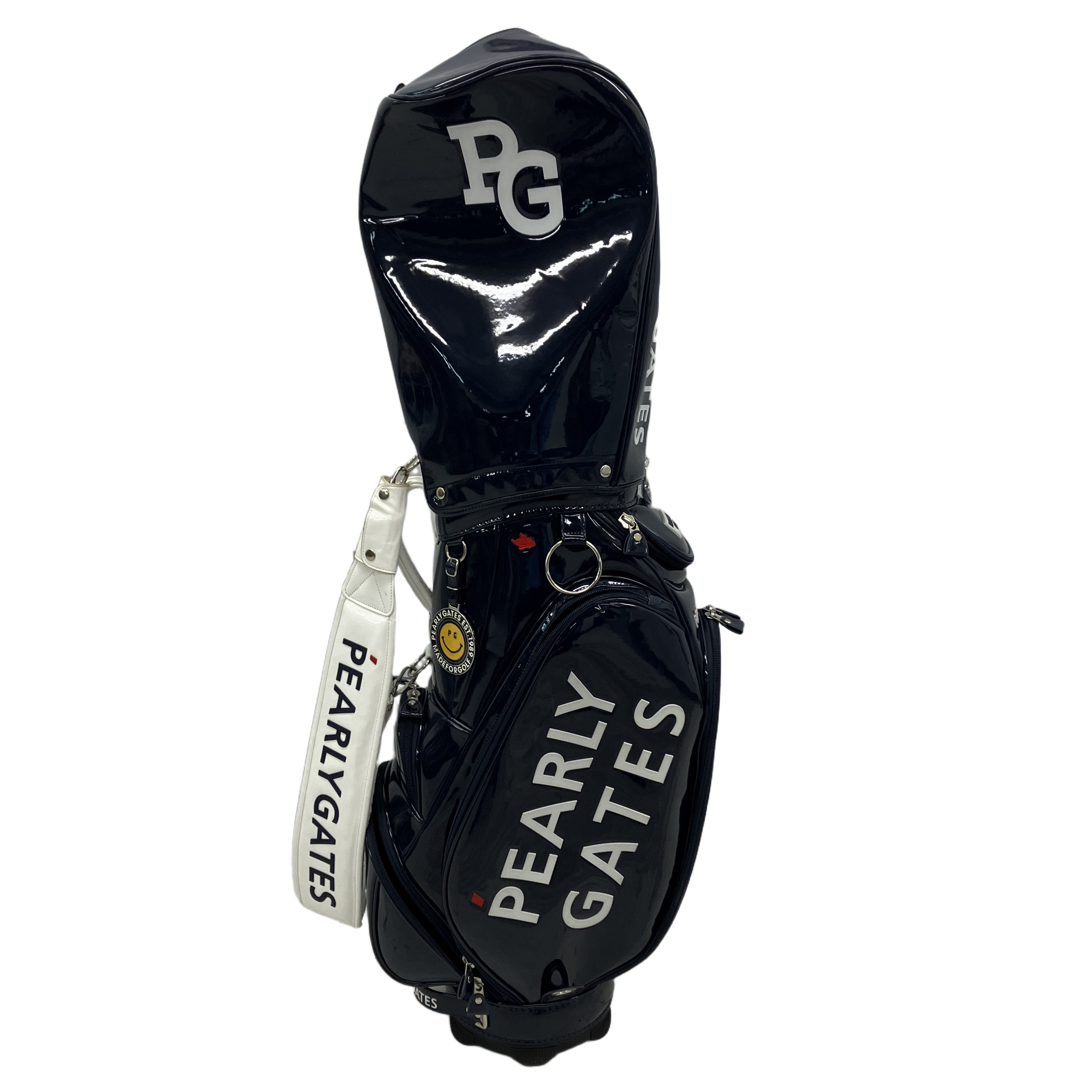 PEARLY GATES PG エナメル キャディバッグ ネイビー 中古 美品