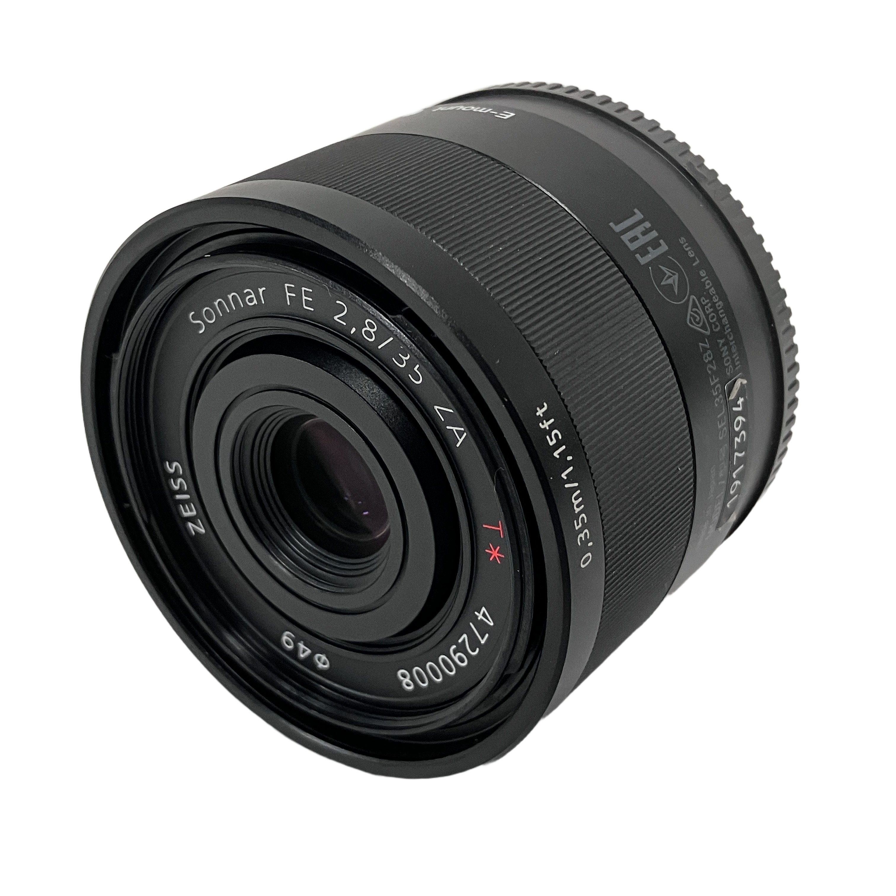SONY SEL35F28Z ZEISS Sonnar FE 2.8 35mm ZA T* 単焦点 レンズ ALC-SH129 フード 付 中古