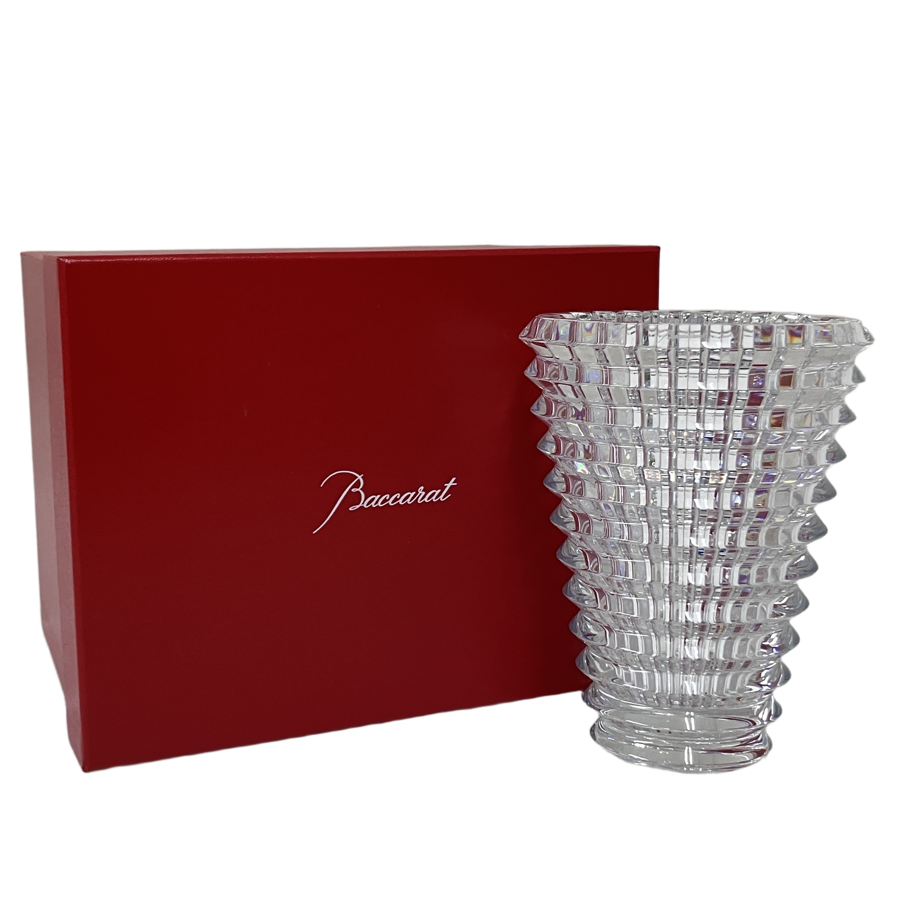 Baccarat フラワーベース バカラ アイ ベース 花瓶 約15cm 中古 美品