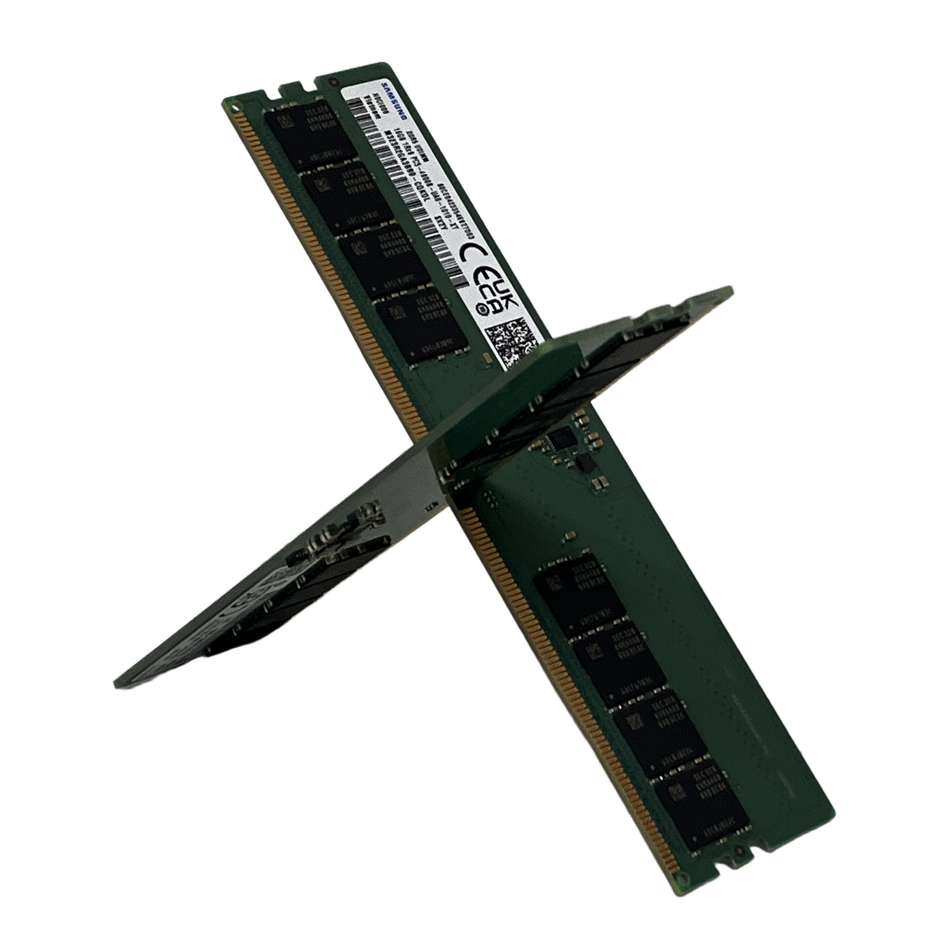 SAMSUNG 計32GB DDR5 メモリ 16GB×2枚セット M323R2GA3BB0-CQK0L 16GB 1R×8 PC5-4800B-UA0-1010-XT PCパーツ 中古 良好