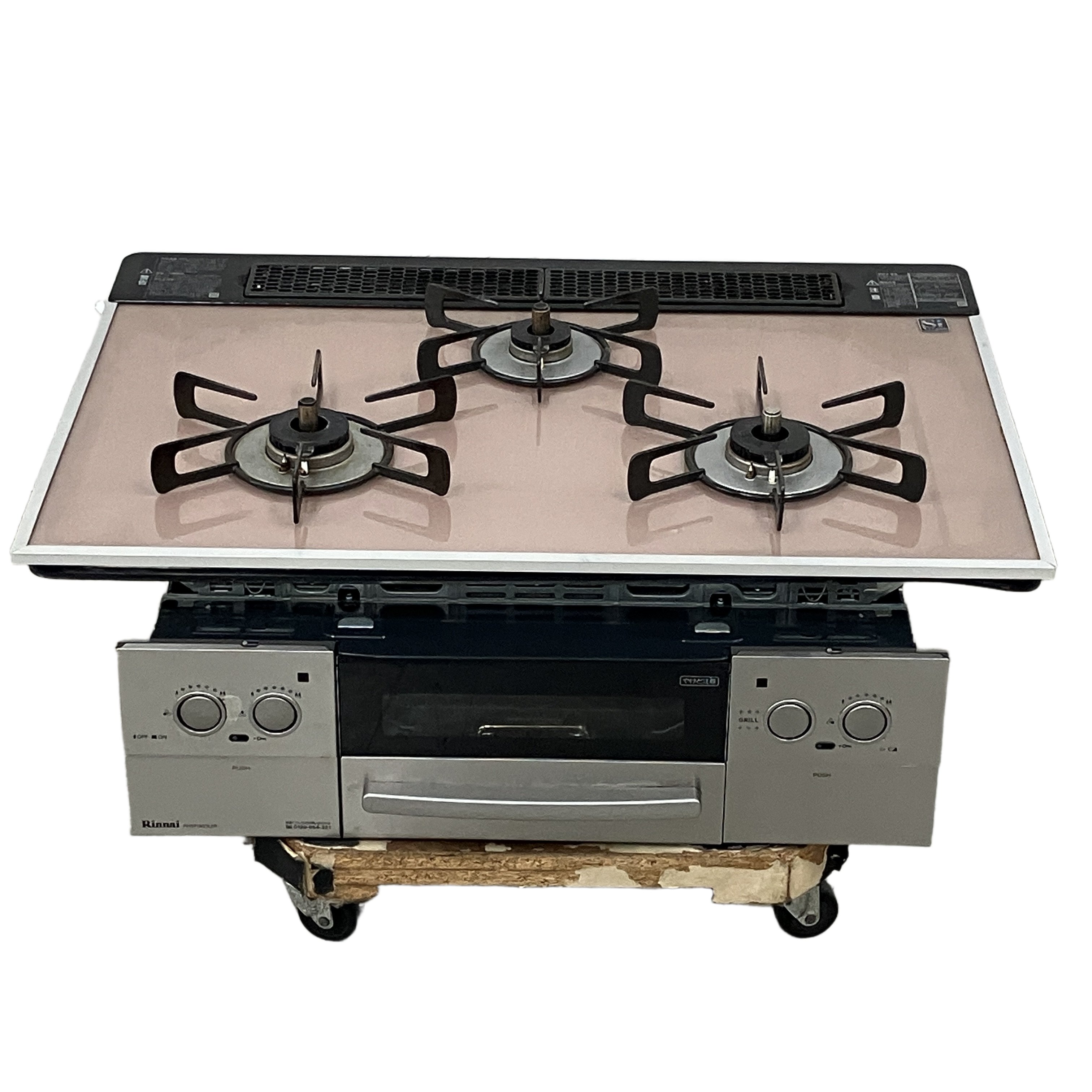 Rinnai リンナイ LiSSe リッセ RHS71W23L8RSTW RB71W23LRW ビルトイン ガスコンロ 都市ガス 75cm 水無し両面焼き 中古