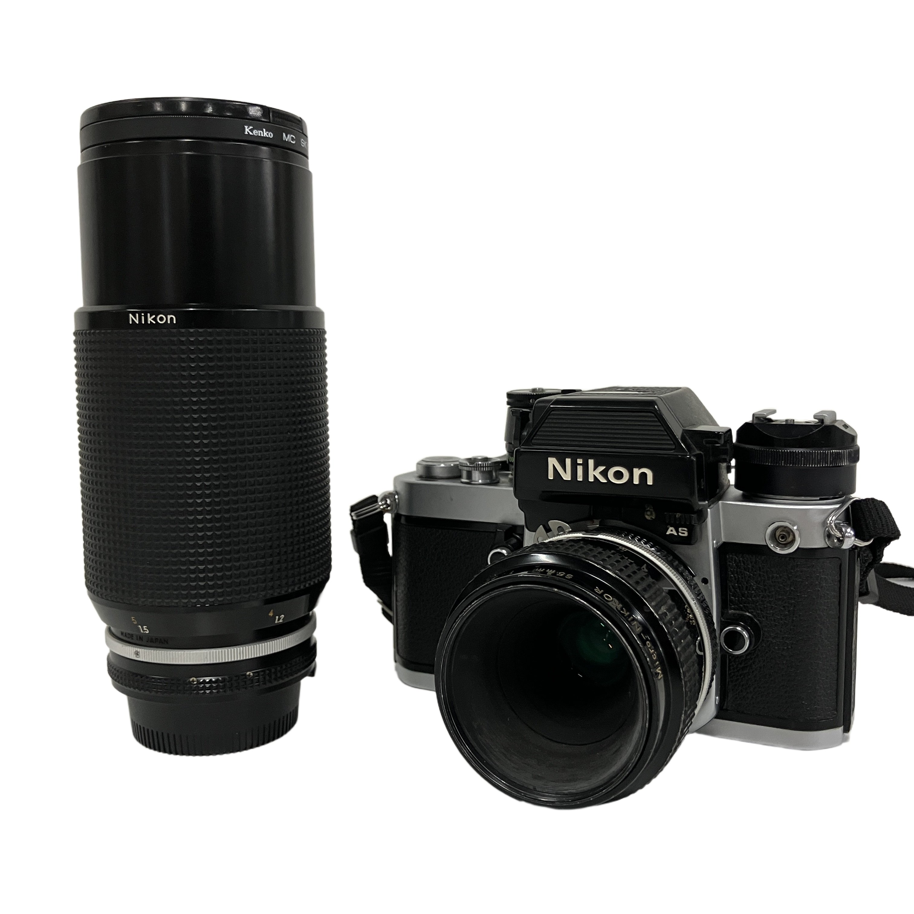 ★Nikon ニコン F2 AS ボディ + Micro-NIKKOR 55mm / Zoom-NIKKOR 80-200mm F4 フィルム一眼レフカメラ レンズセット ジャンク★