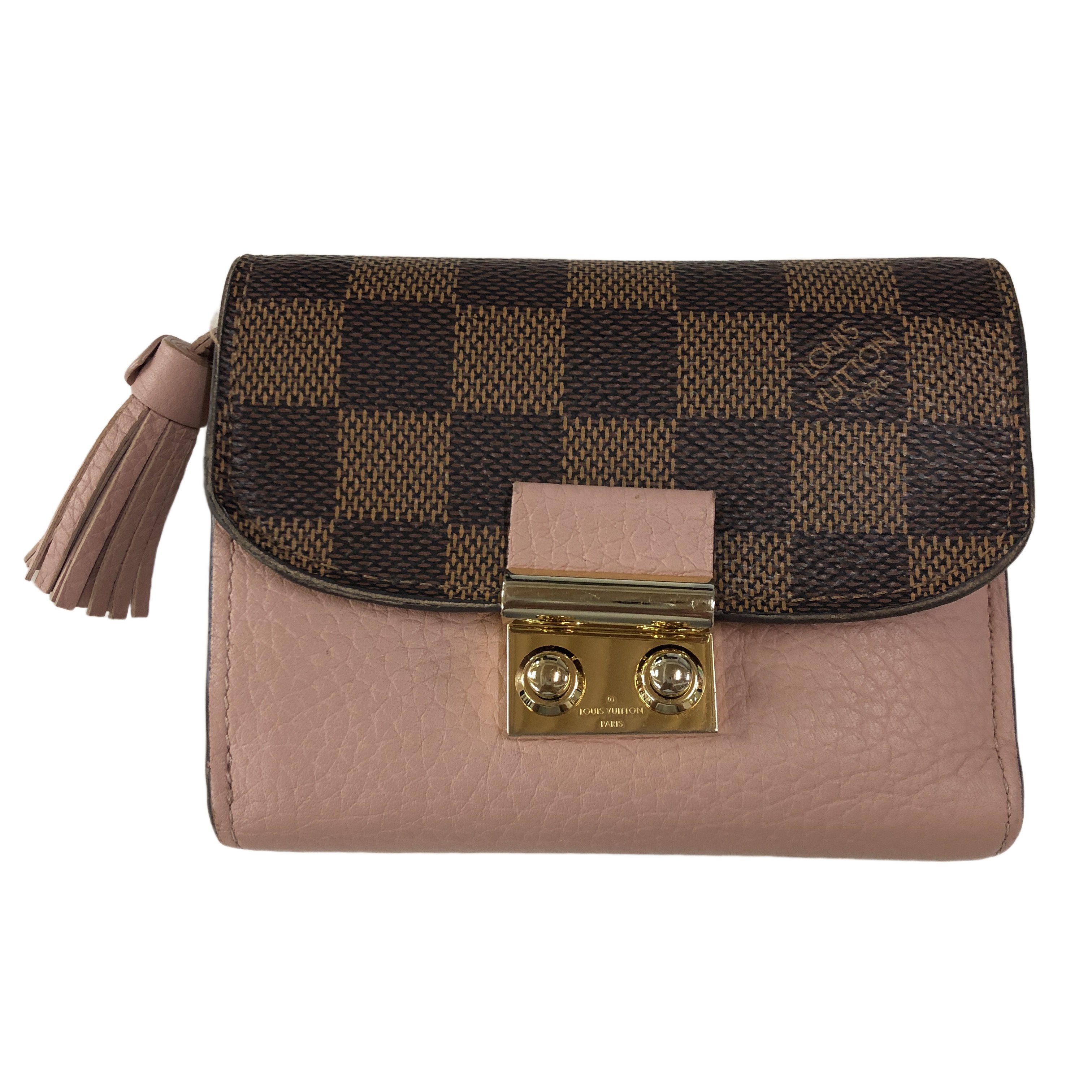 LV ダミエ ポルトフォイユクロワゼット 折り財布※汚れ、型崩れ小あり