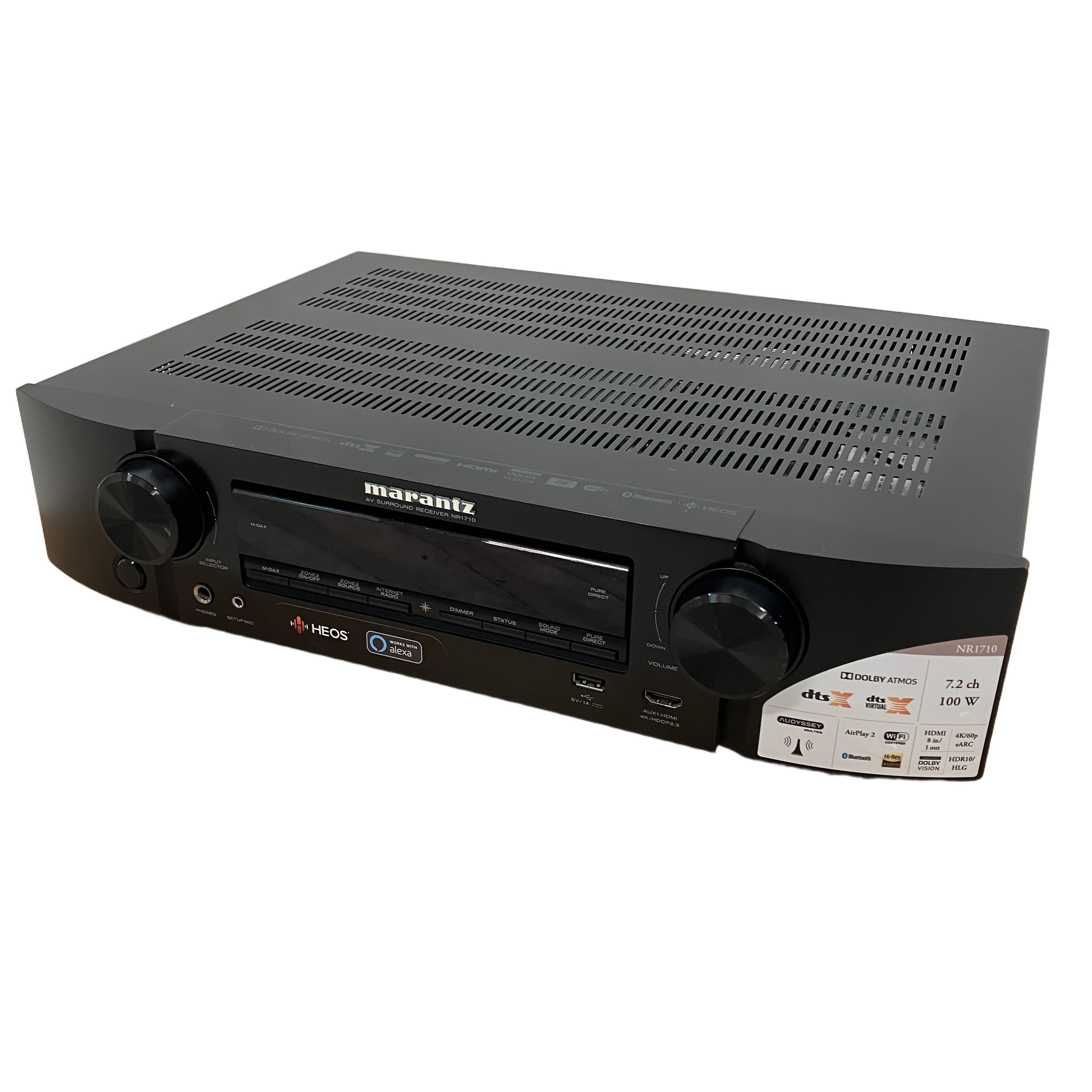 marantz NR1710 薄型 AVアンプ 7.1ch ハイレゾ対応 リモコン付 2019年製 音響機材 マランツ 中古