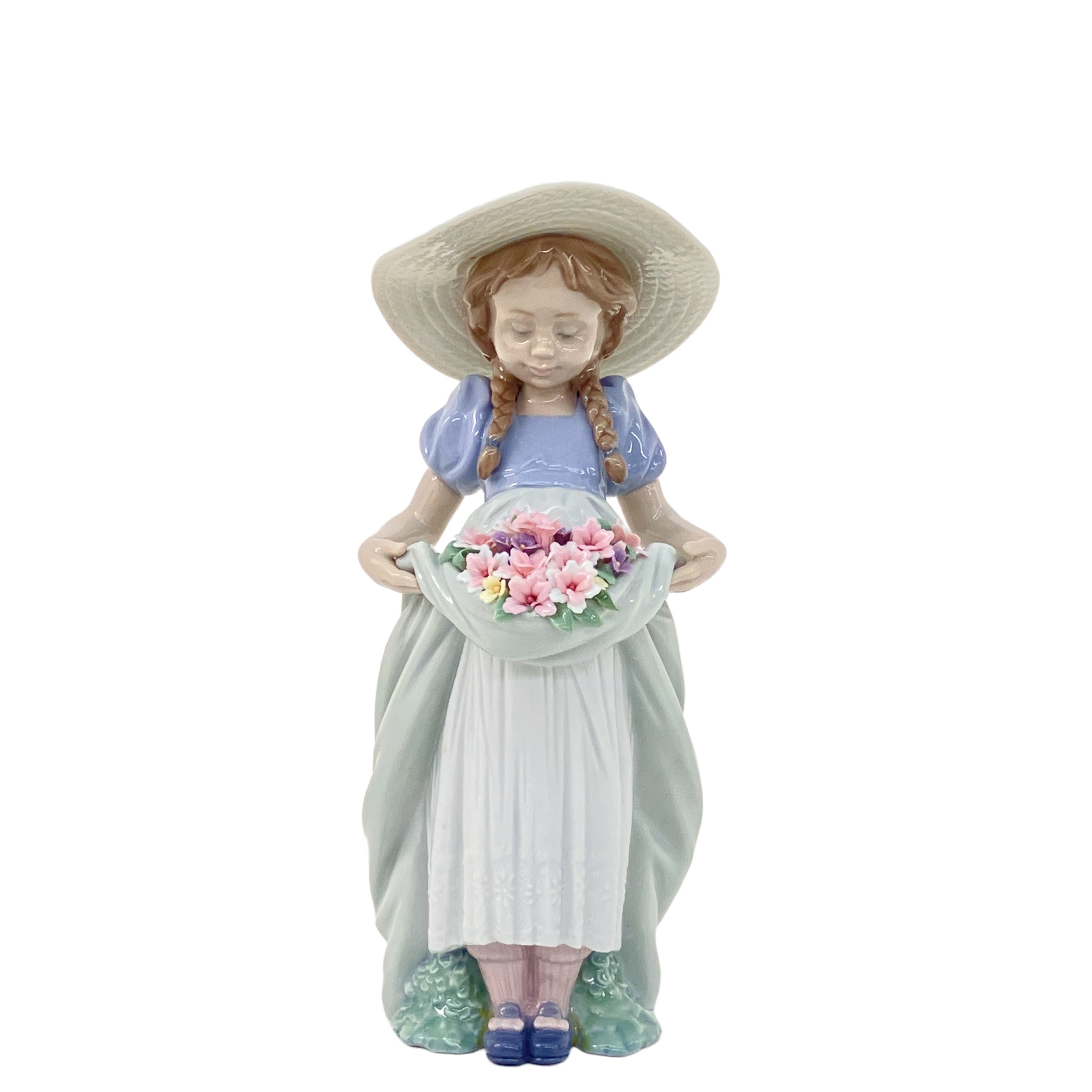 LLADRO リヤドロ 010 06756 BOUNTIFUL BLOSSOM 「たくさん摘めたよ! 」置物 陶器 人形 中古 美品
