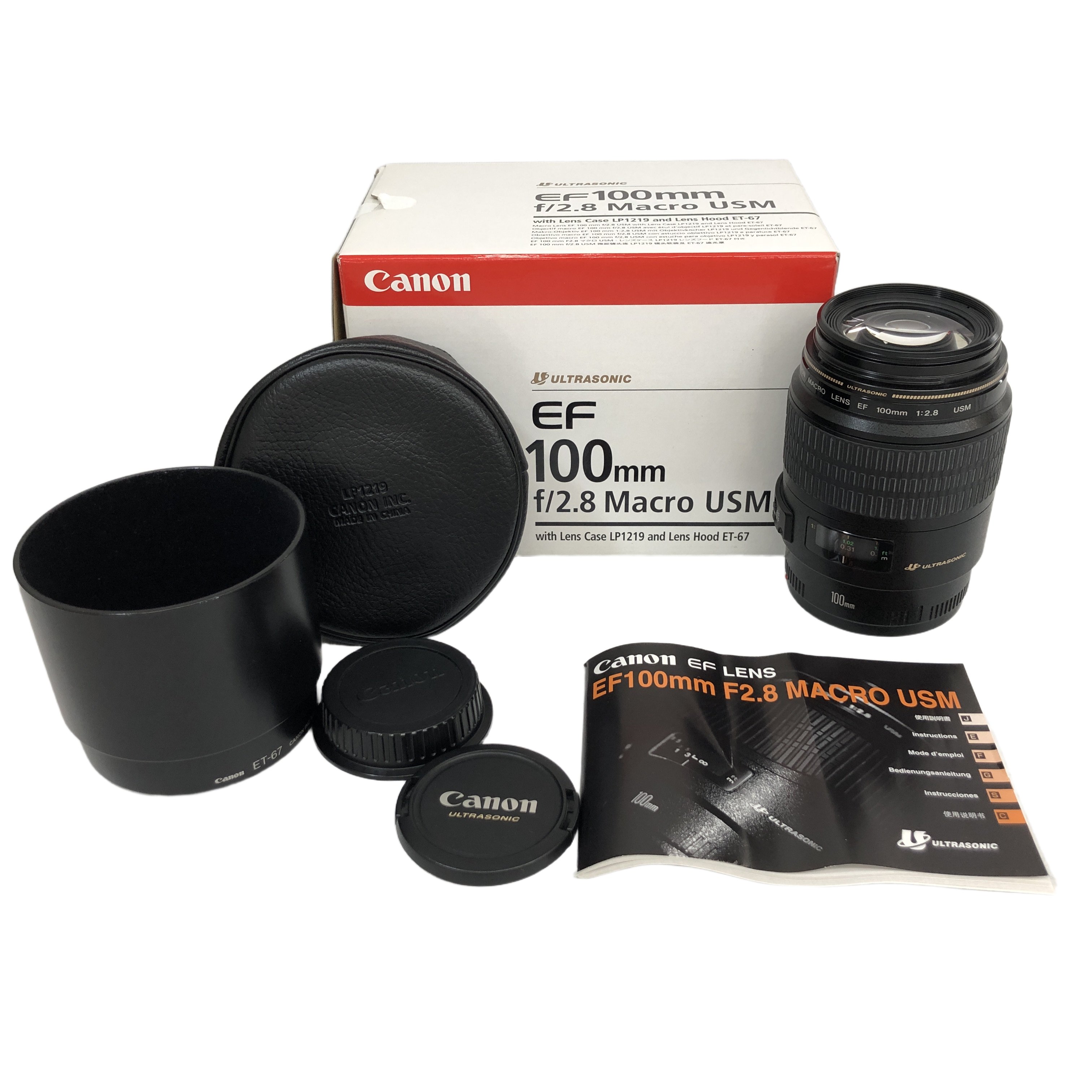 Canon EF 100mm F2.8 MACRO USM 単焦点 マクロレンズ ET-67フード付 キヤノン フルサイズ対応 名玉 中古