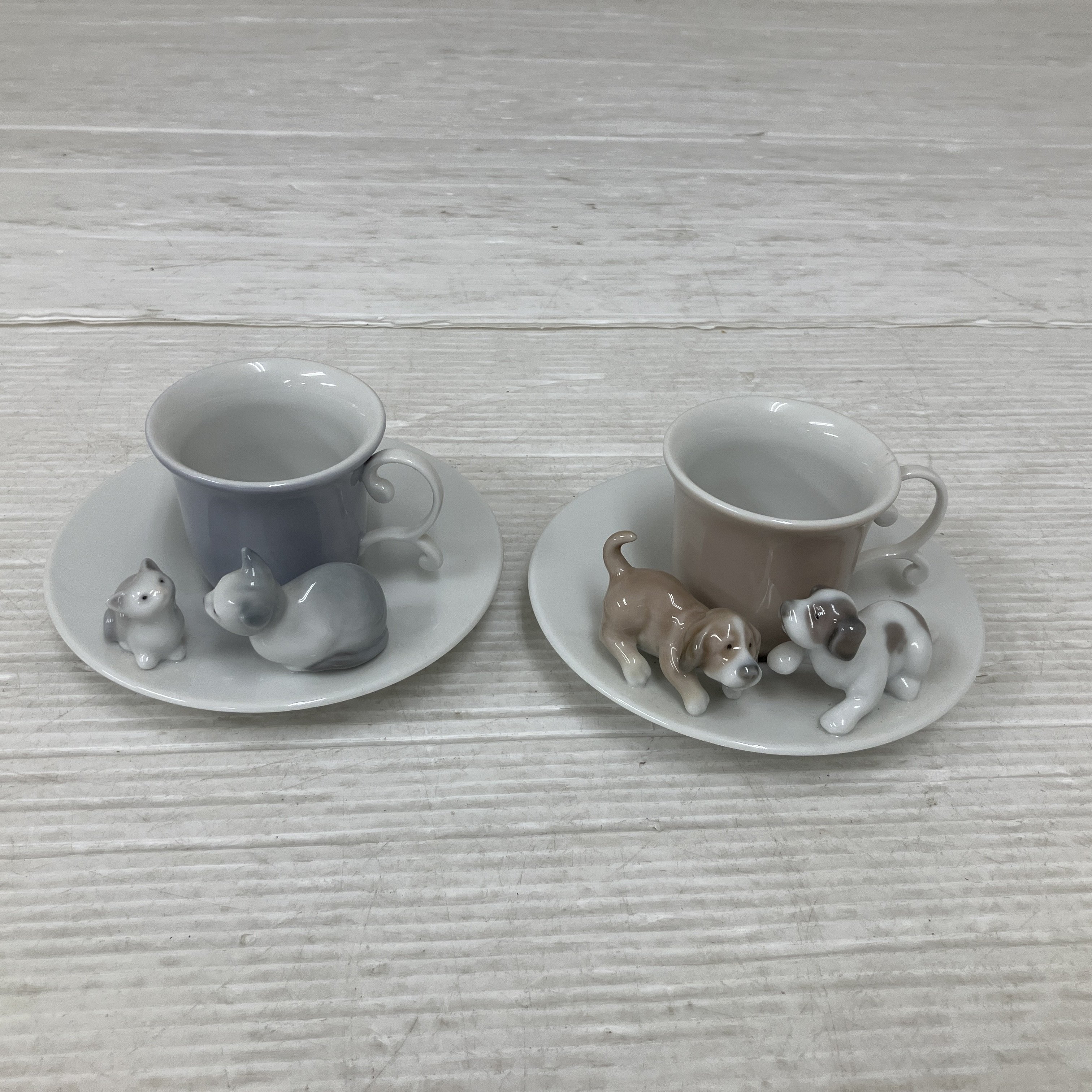 LLADRO リヤドロ ハッピーティータイム カップ&ソーサー 2客 食器 中古