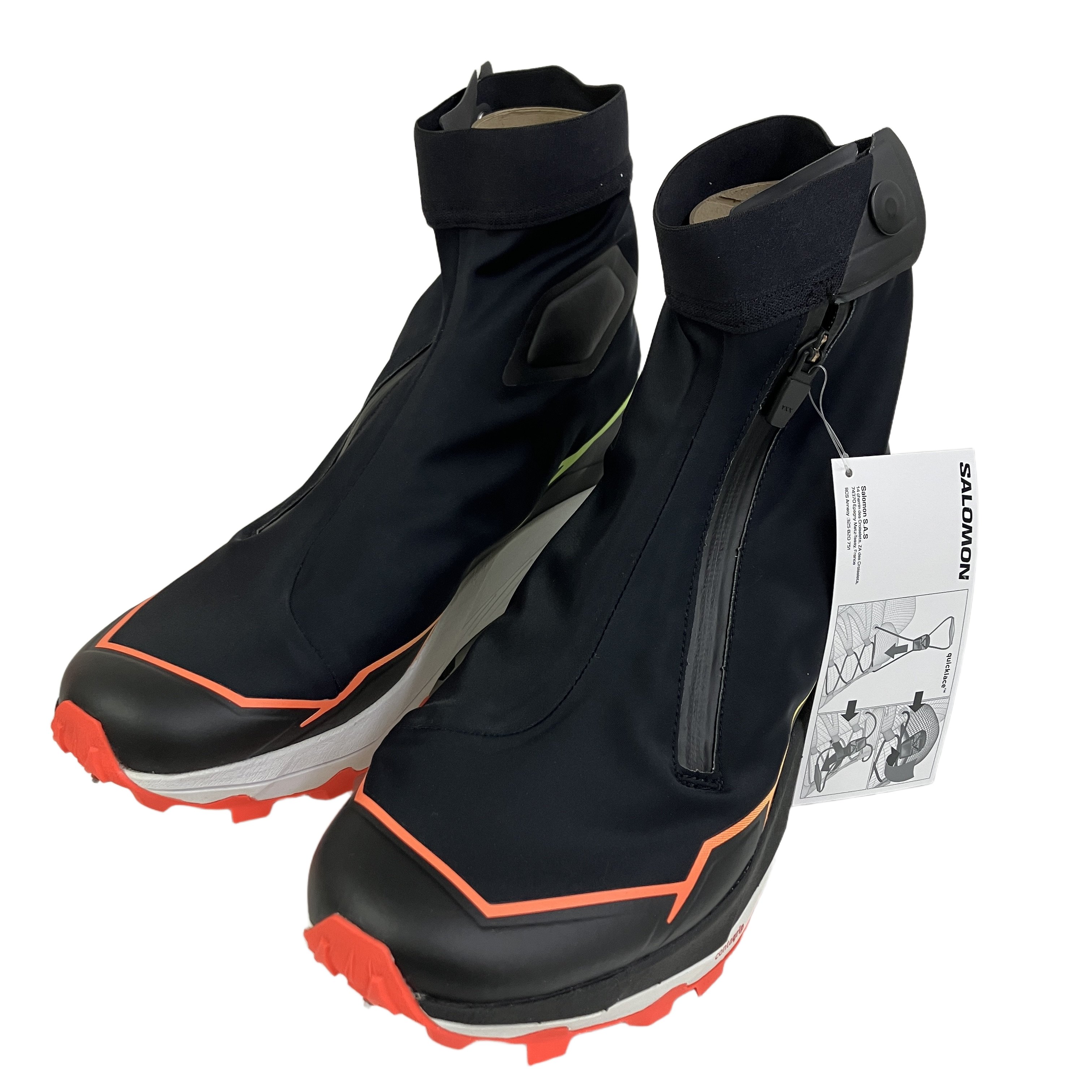 salomon Winter Cross Spike トレイルランニングシューズ Black Neon Flame Safety Yellow サロモン 未使用 開封済