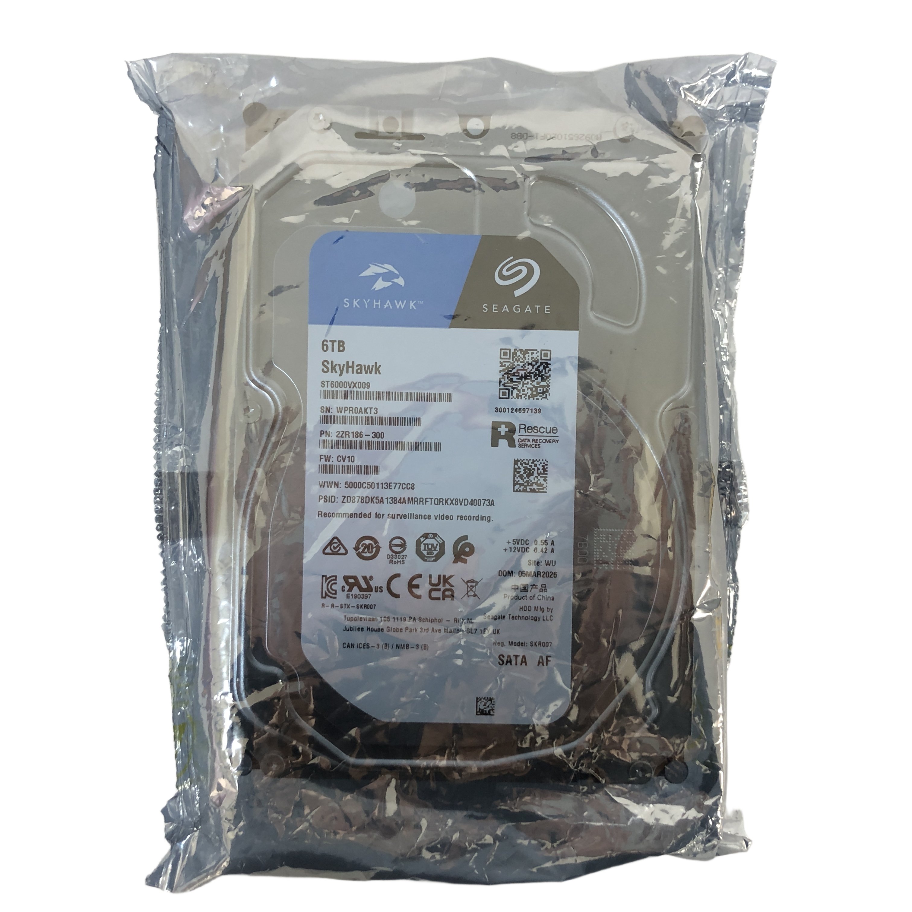 SEAGATE ST6000VX009 SKYHAWK 3.5インチ 6TB ハードディスク 未開封 未使用