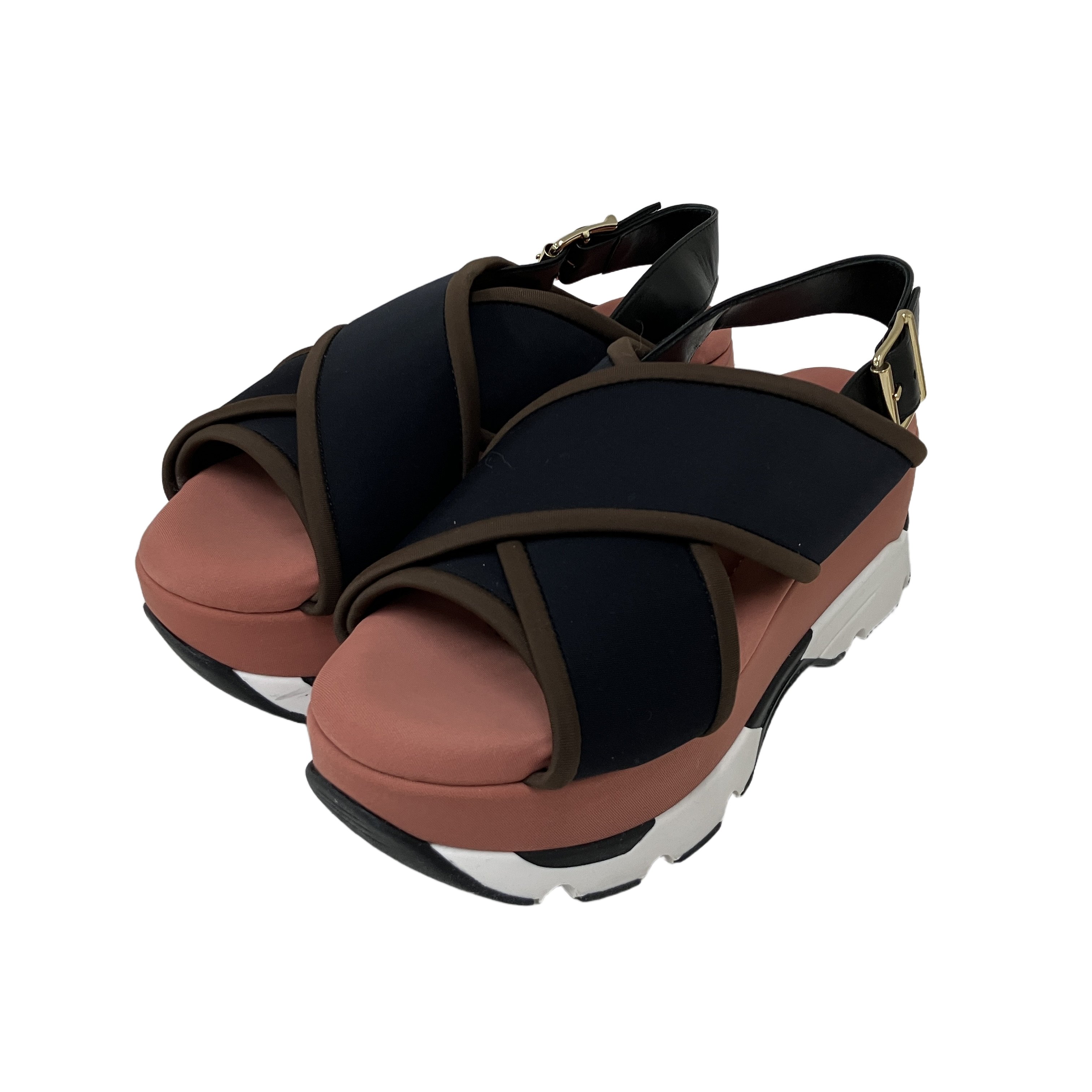 MARNI マルニ Wedge Sandals ファブリック ウェッジ サンダル 37 中古