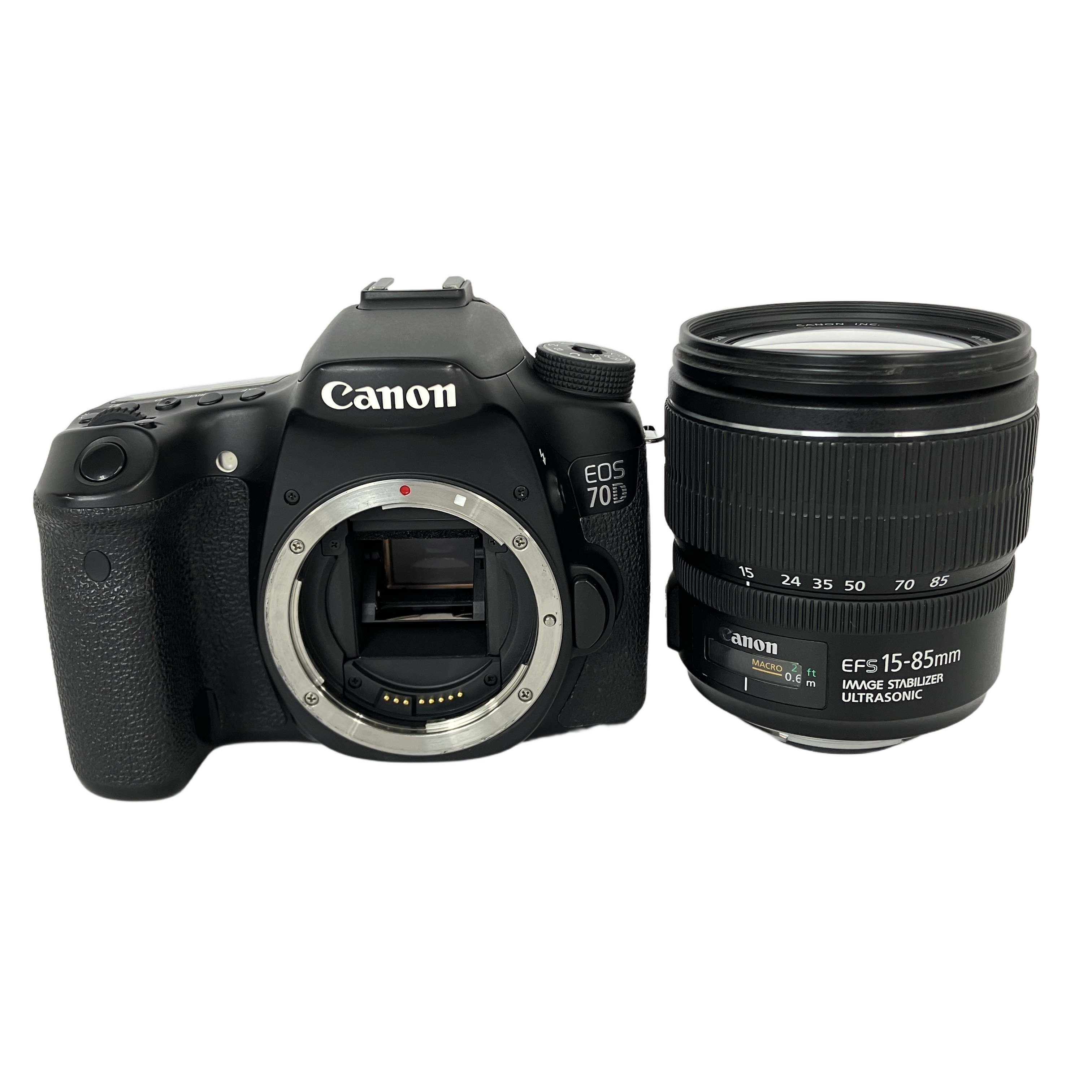 Canon EOS 70D DS126411 EF-S 15-85mm 3.5-5.6 USM レンズセット 充電器 バッテリー 付属 中古