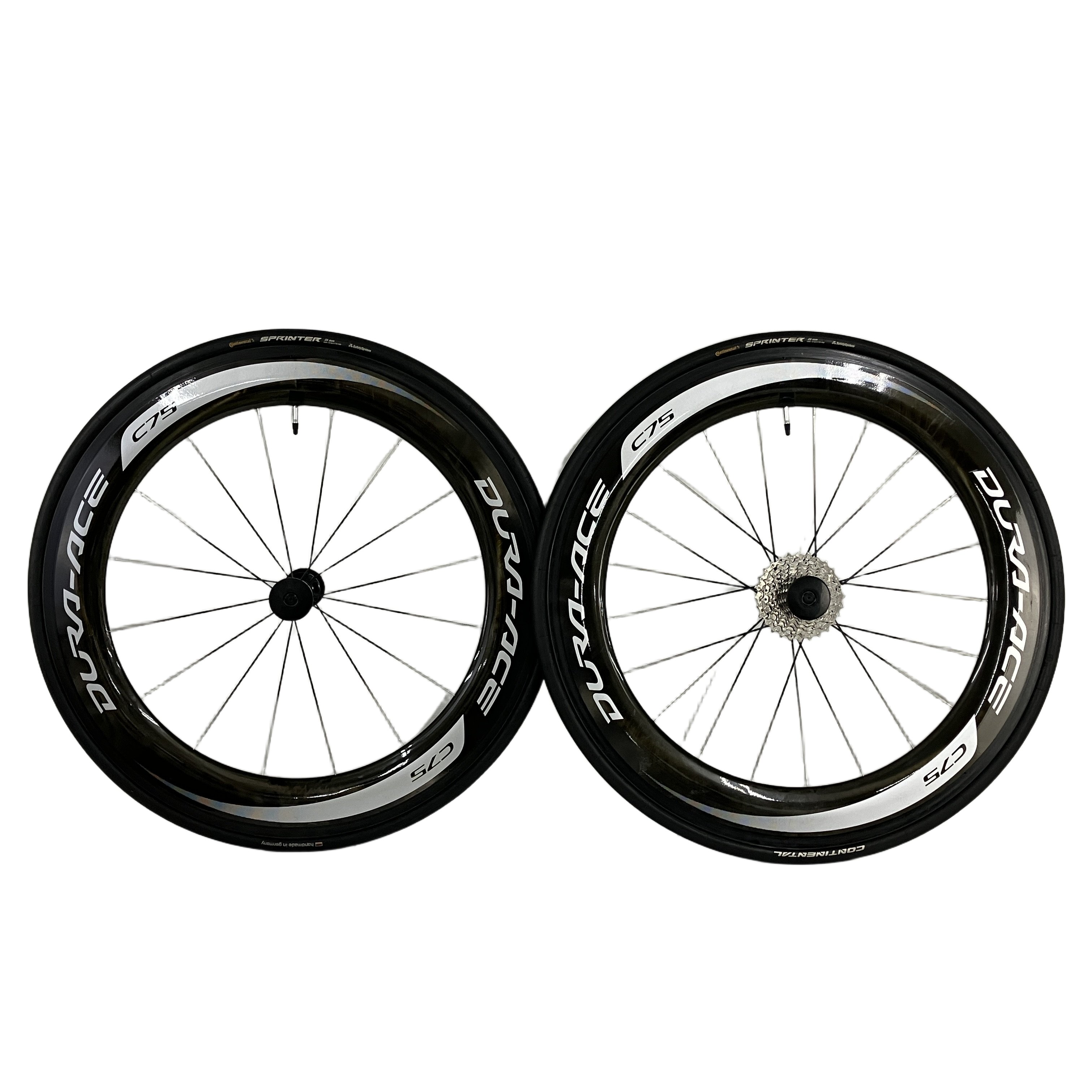SHIMANO DURA-ACE C75 カーボンホイール 前後セット WH-9000 CS-5700 シマノ デュラエース 自転車パーツ 中古